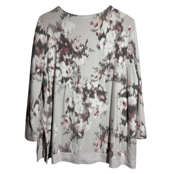 J. Jill Pure Jill Women XL/P Watercolor Long Sleeve Floral Top Pima Cotton - Picture 8 of 8